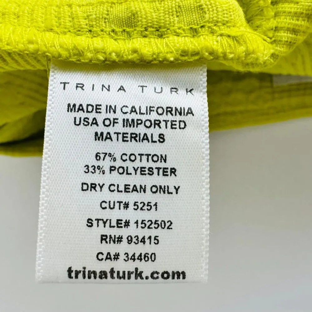 Trina Turk Ricardo Textured Limeade Shorts Size 4 Yacht Boat Summer Beach Prep - Image 6