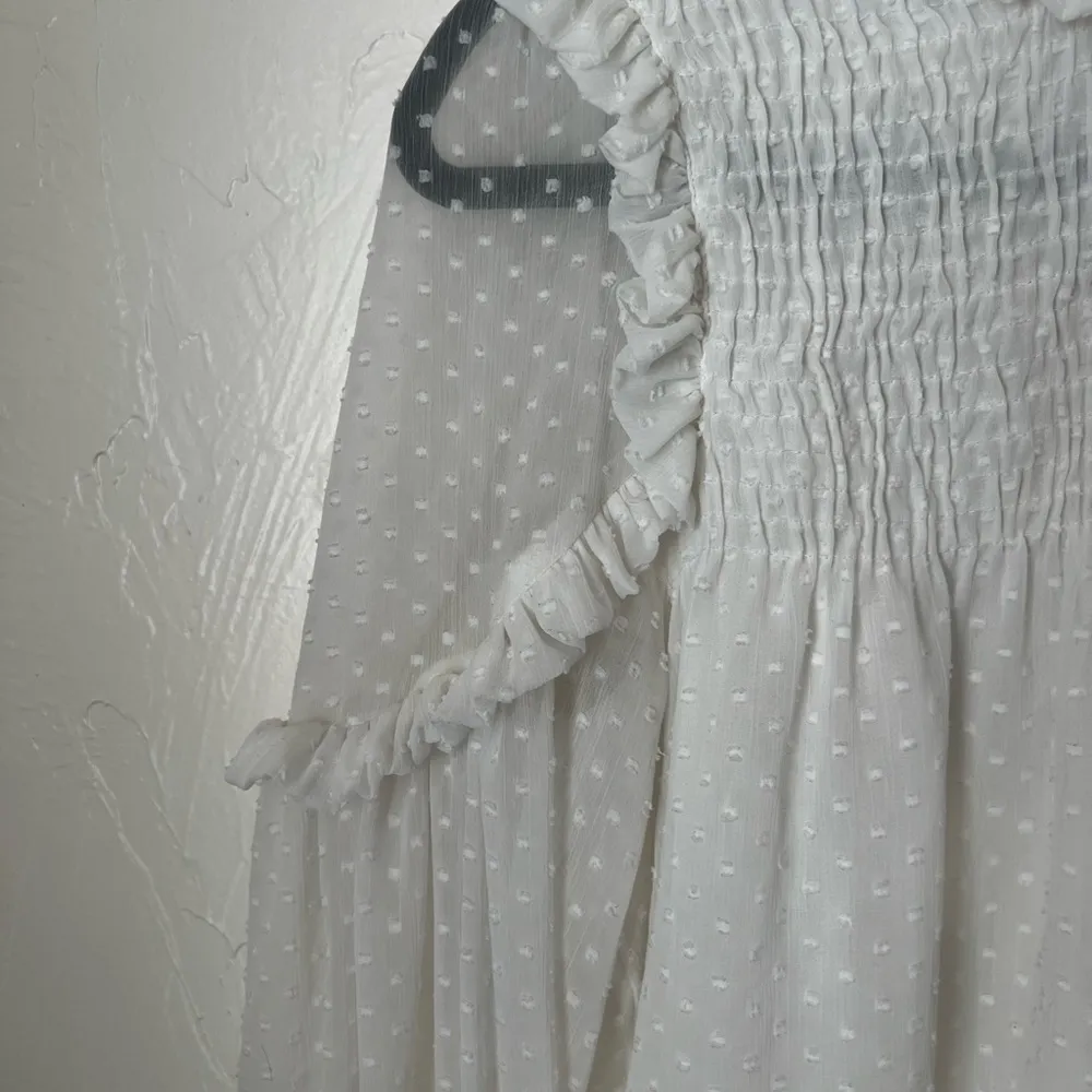 Zara white dotted lace blouse▪️size S - Image 4