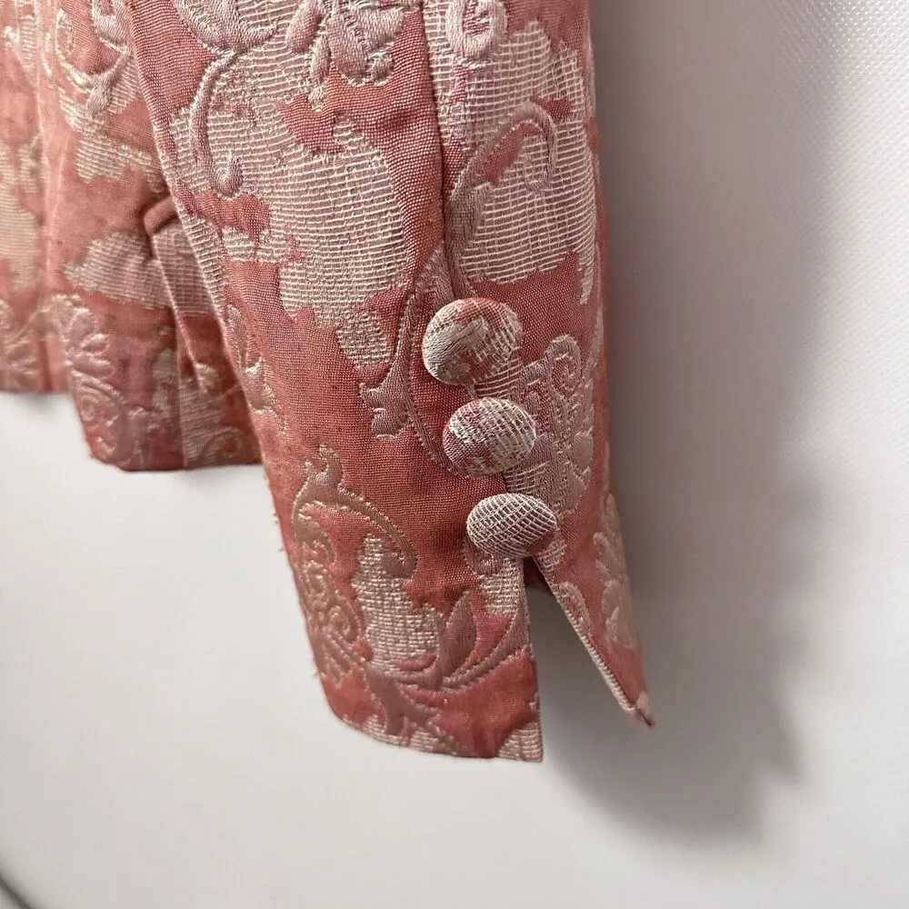 Vintage BEBE Blazer Womens Brocade Crop Pink Y2k Jacquard Classy Sophisticated 6 - Image 6