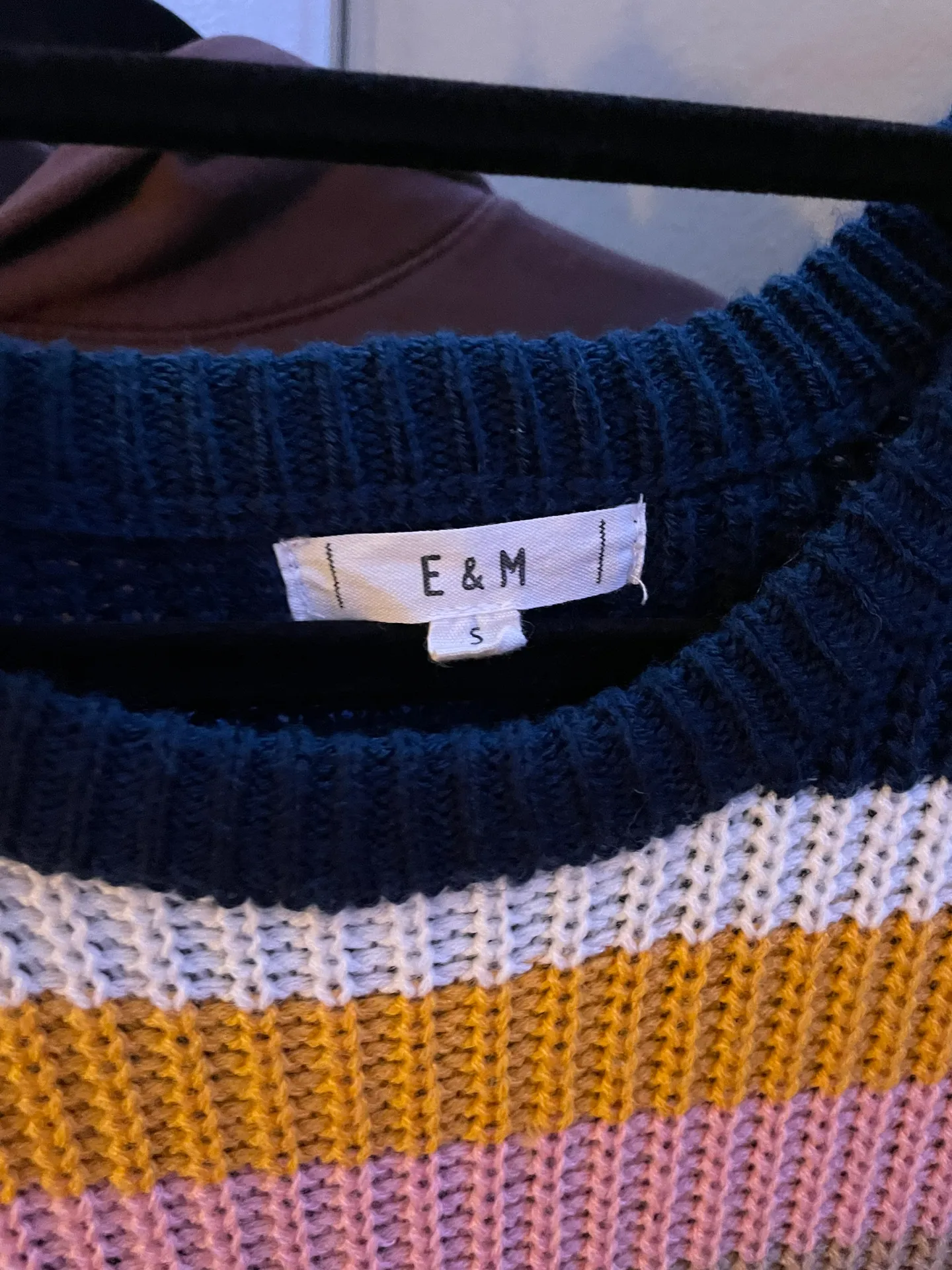 Navy Striped Oversized Sweater Multiple - Image 4