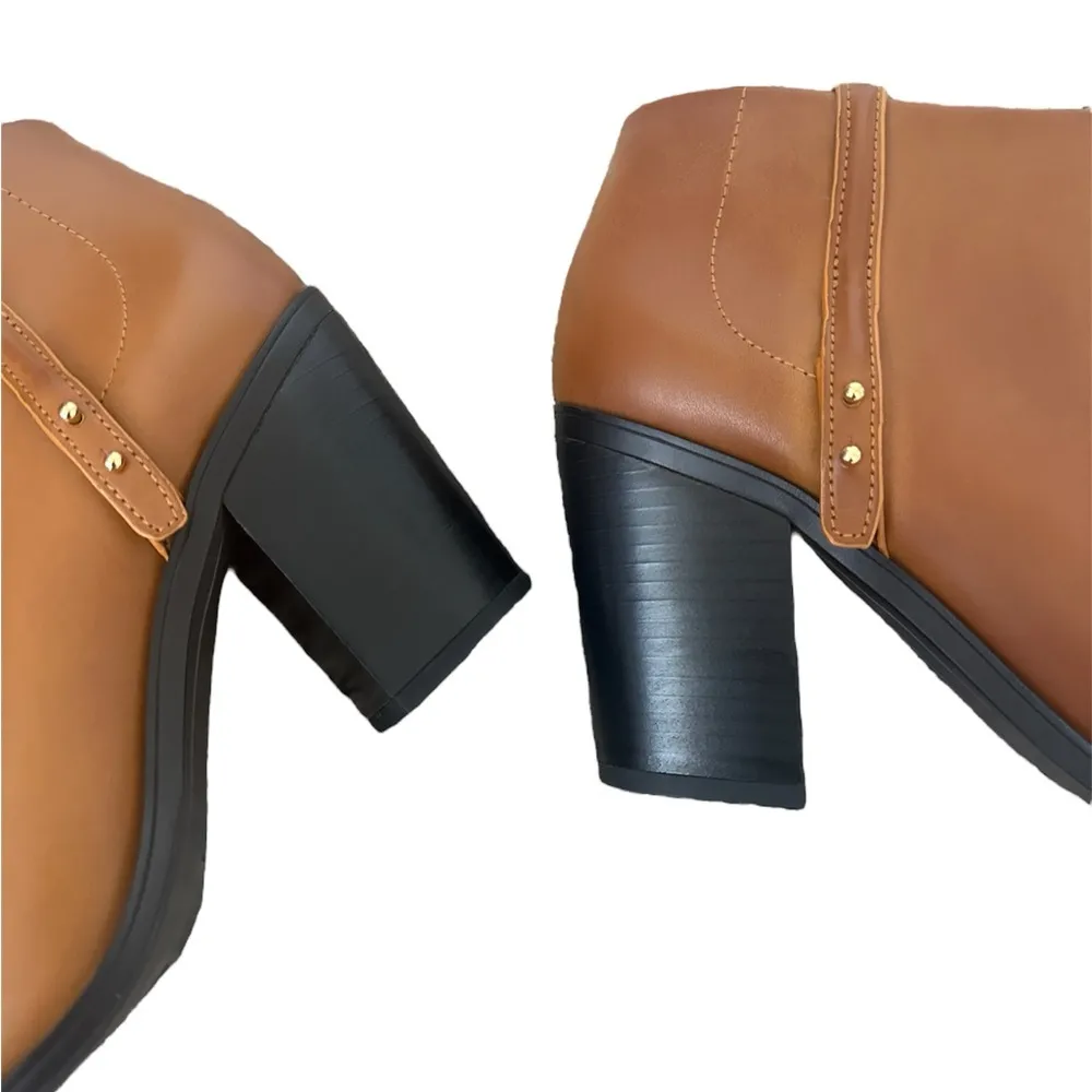 NWOB FRANCO SARTO Vivica Western Bootie Tan 9 - Image 4