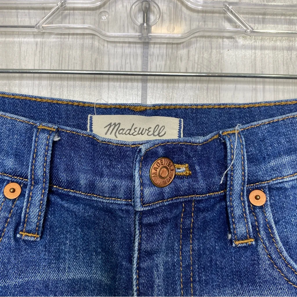 Madewell High-Rise Denim Shorts in Glenoaks Wash Cutoff Edition Raw Hem size 26 - Image 11