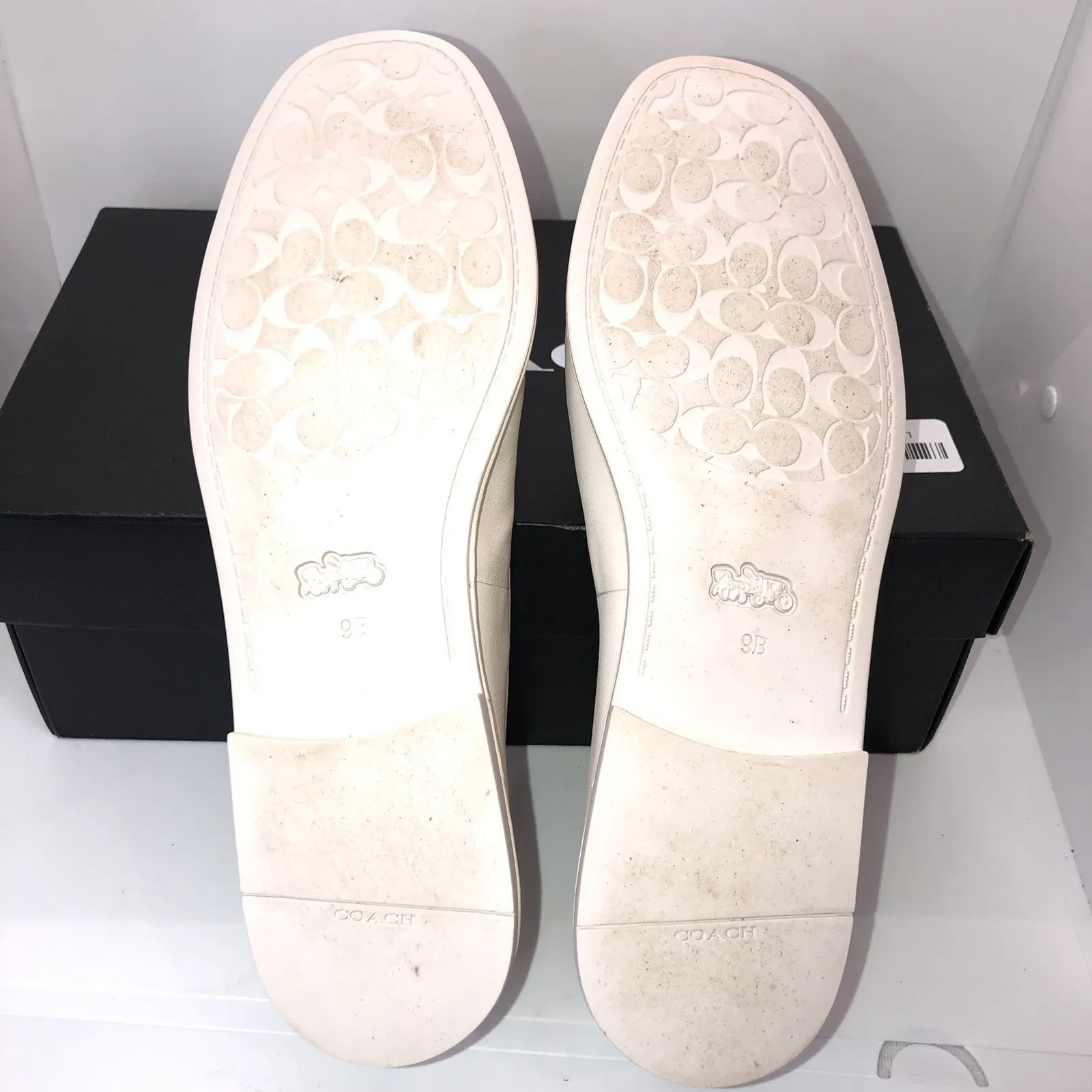 Coach Womens Emilia Leather Shoes Mary Jane Flat Chalk Cream Size 9 NIB Strap - Image 6