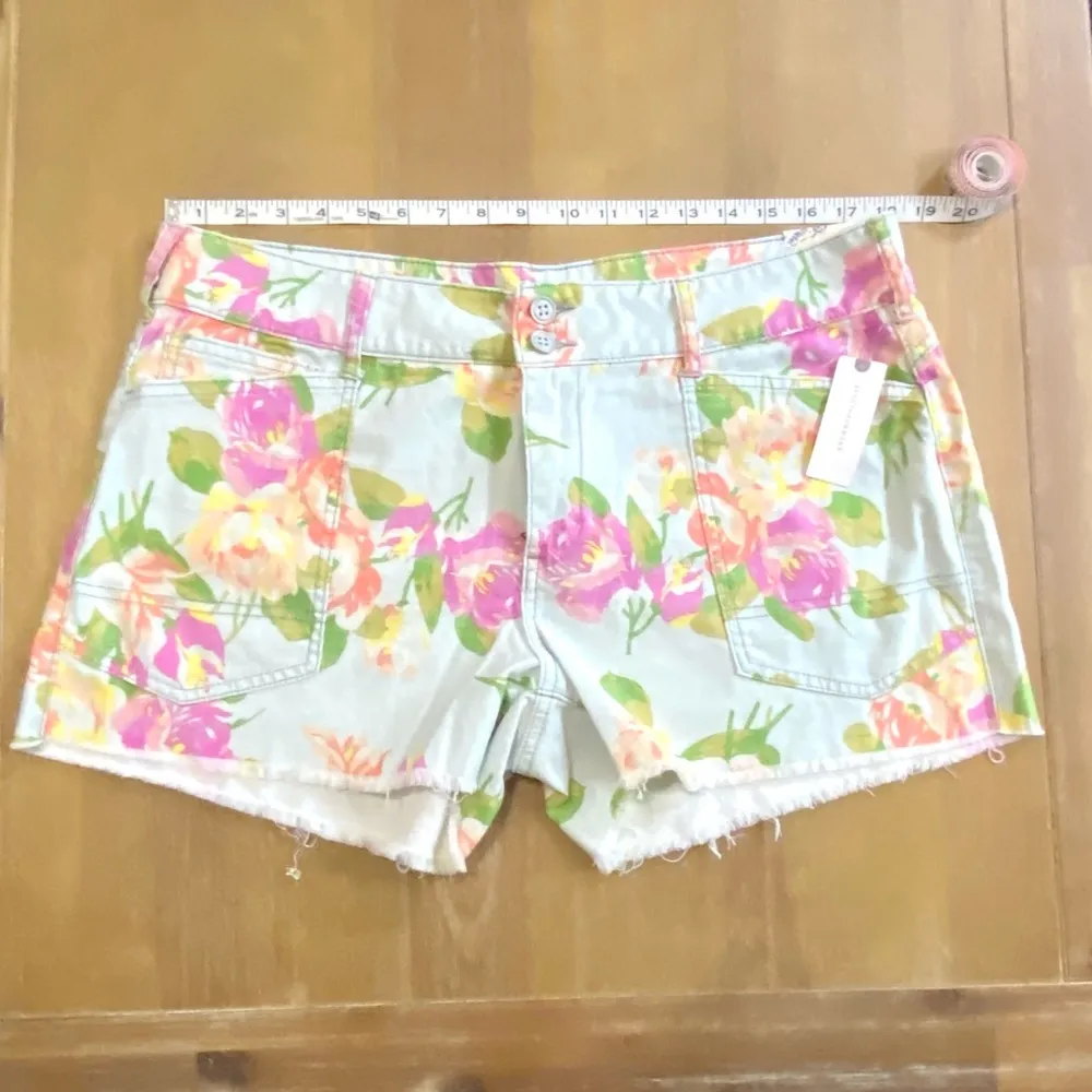 BNWT Trendy Anthropologie Blue Floral Design Shorts - Size 32 💫 - Image 2