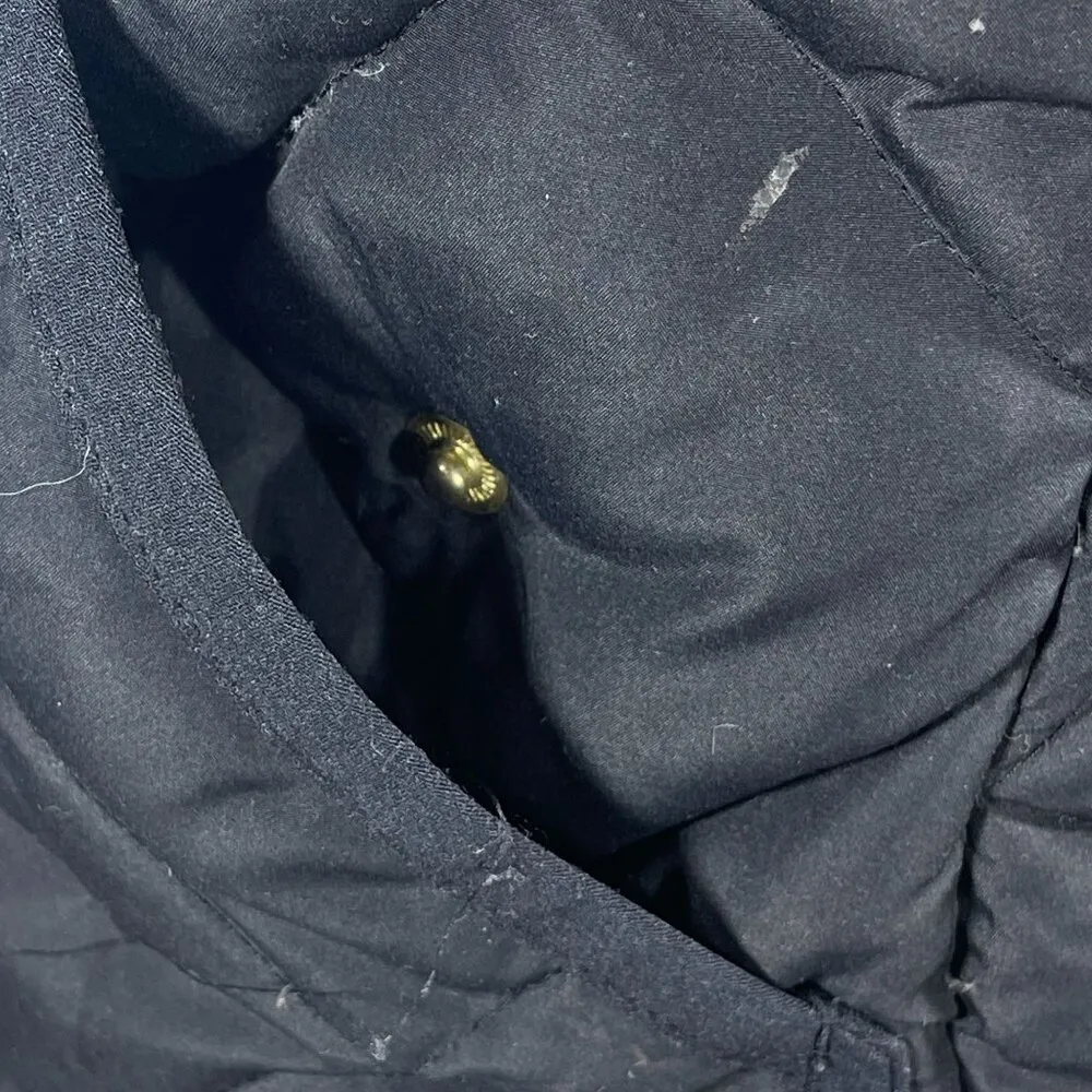 J. Crew Factory Quilted Vest Black Gold Mock Neck Size XS Extra Small - Image 5