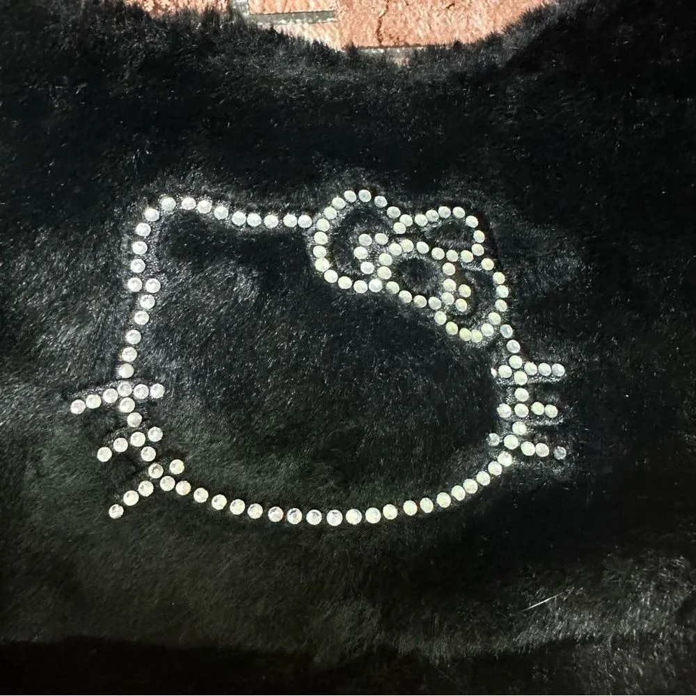 Hello Kitty Sanrio x Forever 21 Black fluffy Bag W/Rhinestones - Image 7