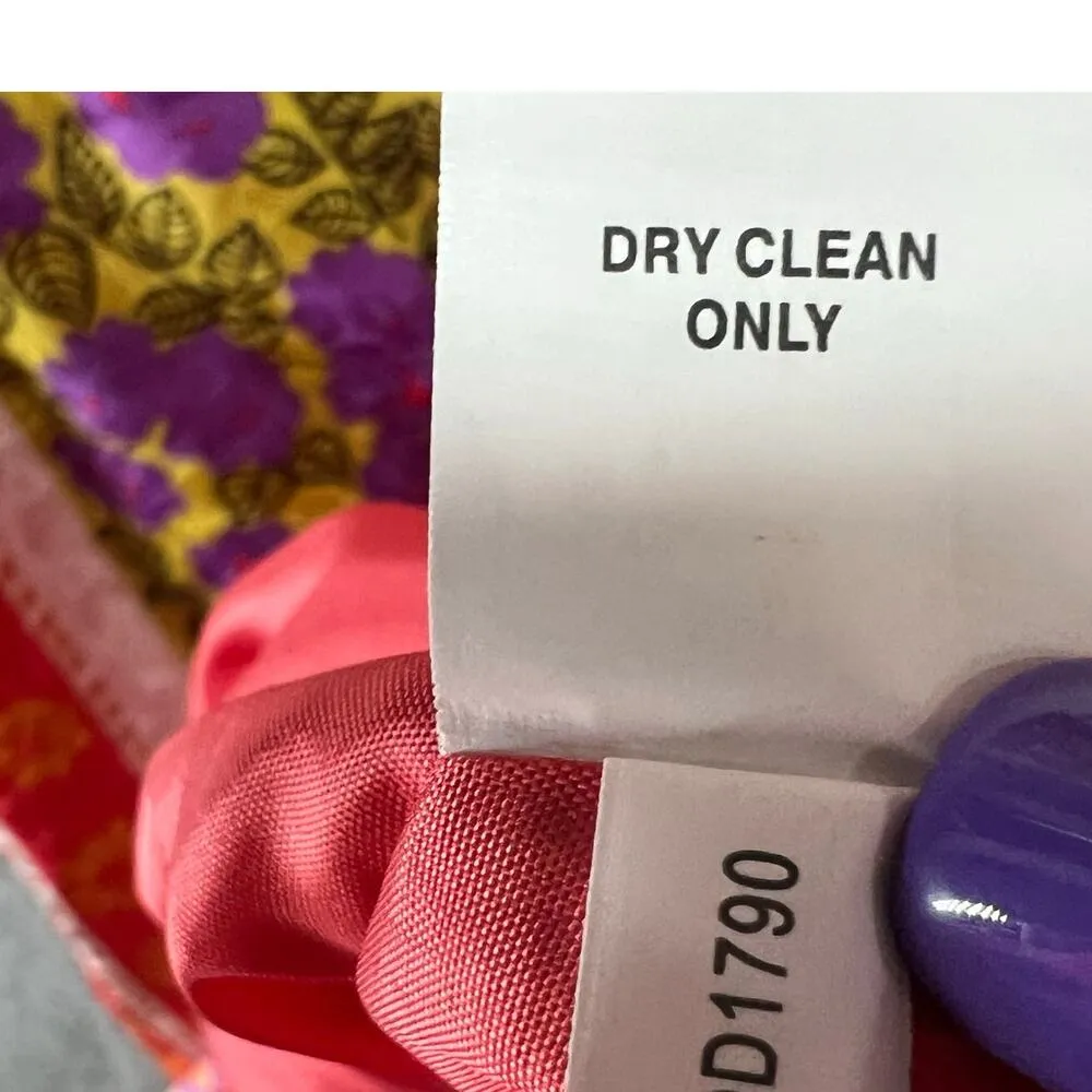 Phoebe Couture Dress 2 Orange Multi Floral Silk Drawstring Boho Chic Eclectic - Image 12