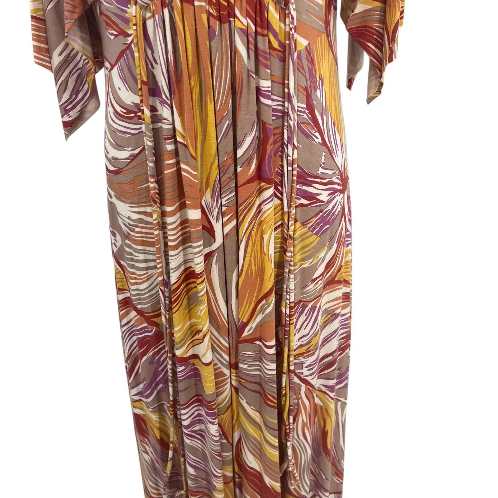 Rachel Pally Caftan‎ Maxi Dress Kimono Sleeve Magnolia Print Size Medium - Image 5