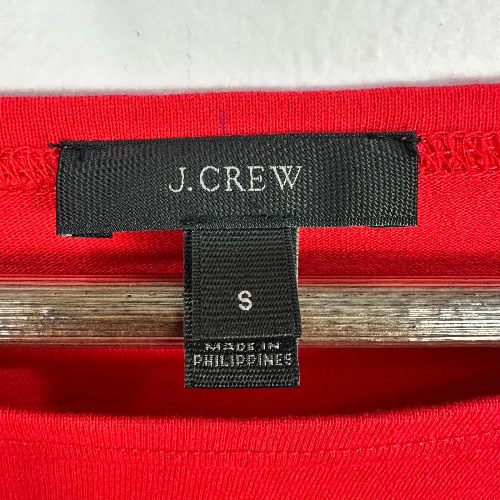 J.Crew Womens Small Red Multicolor Striped 100% Cotton Long Sleeve Top Preppy - Image 2