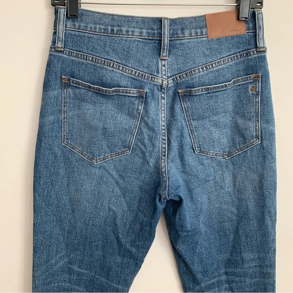 EUC Madewell The High Rise Slim Boyjean Tuxedo Strap Jeans Size 24 - Image 6