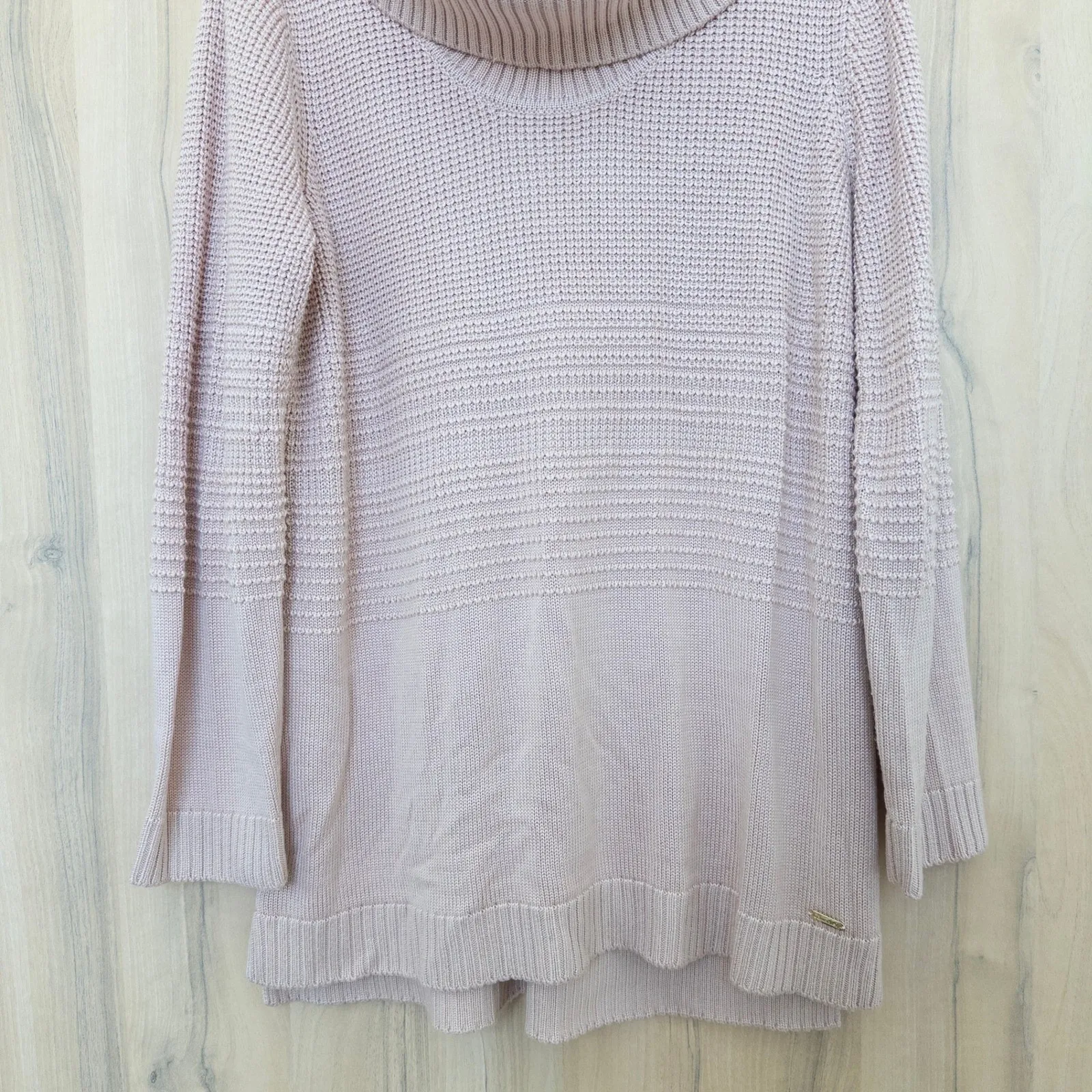 Calvin Klein Womens Sweater Size XL Pink Cowl Neck Knit Minimalist Cozy Chic - Image 4