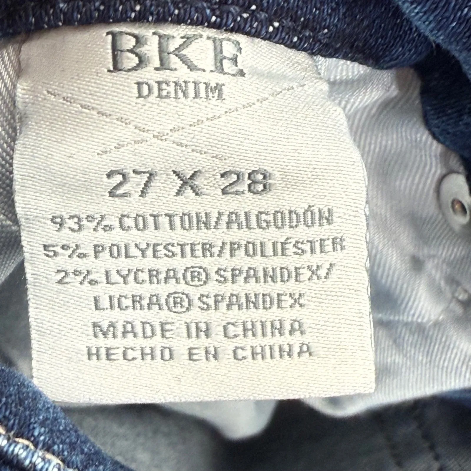 BKE Parker Universal Fit‎ High Rise Cropped Straight Leg Dark Wash Jeans 27x28 Blue Size 27 - Image 12