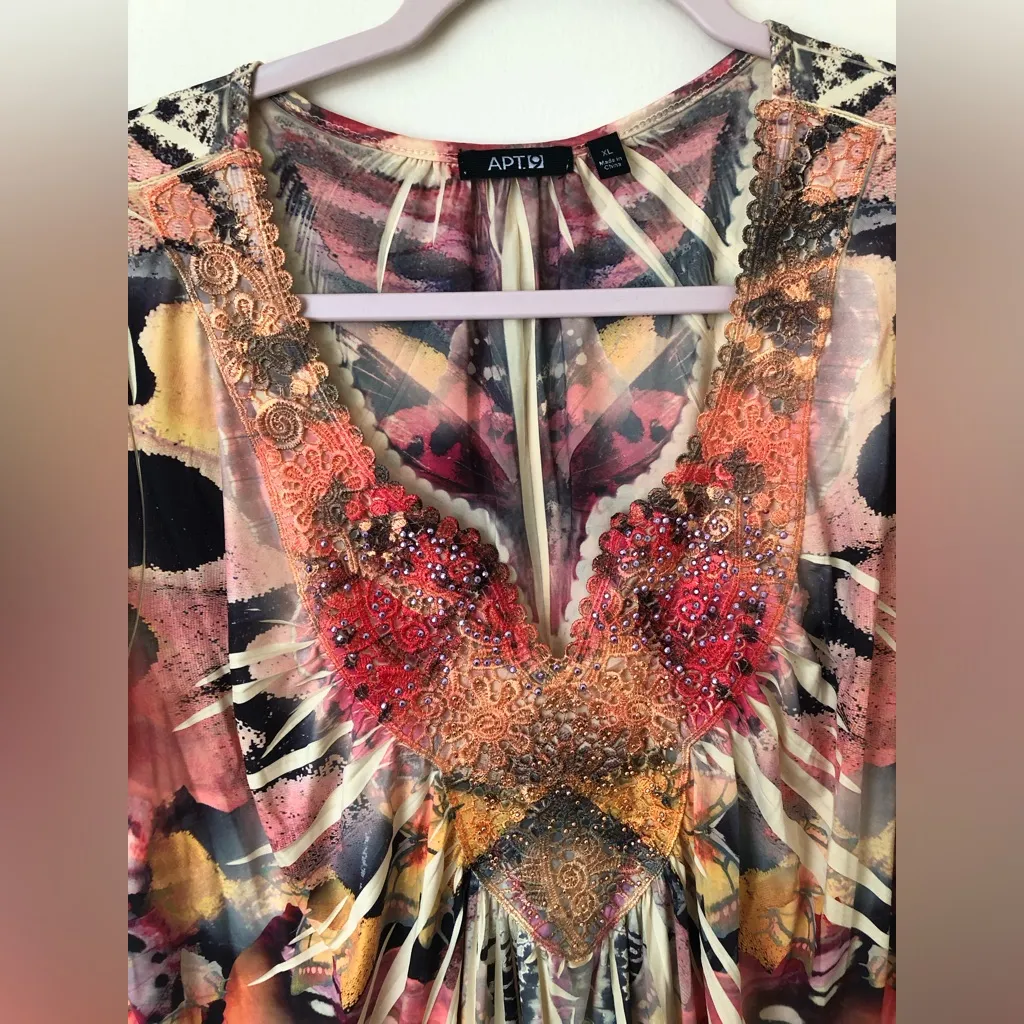 Apt9 Women’s  Multicolor Abstract Dress Size XL - Image 3