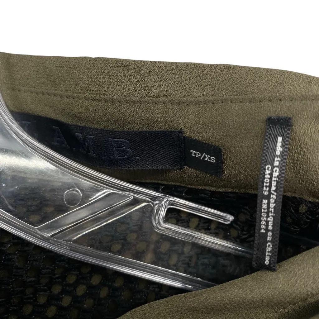 L.A.M.B Gwen Stefani Olive Green Silk Shirt Dress New - Image 7