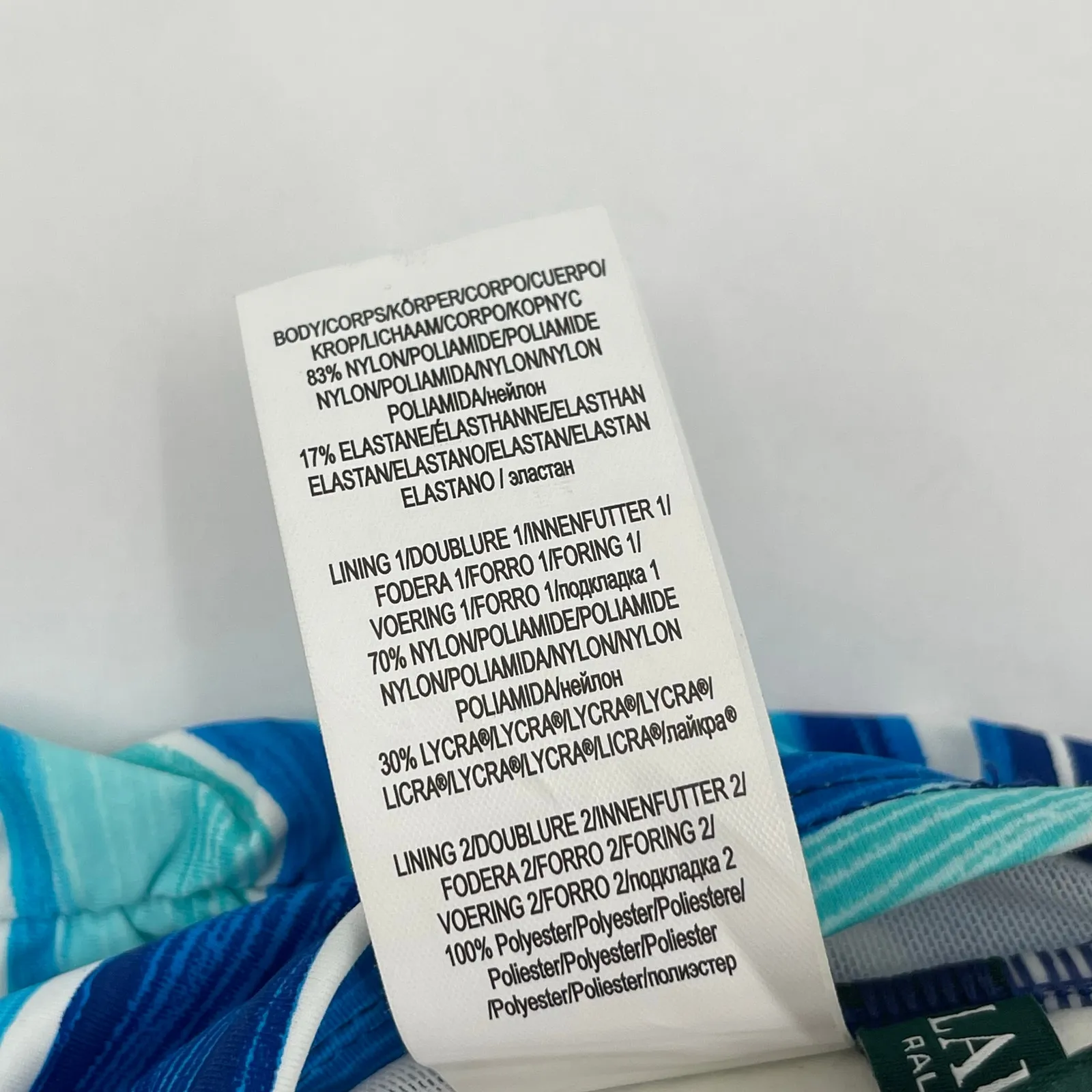 LAUREN RALPH LAUREN Swimsuit Size 6 NEW One Piece Blue Stripe Halter Straps NWOT - Image 6