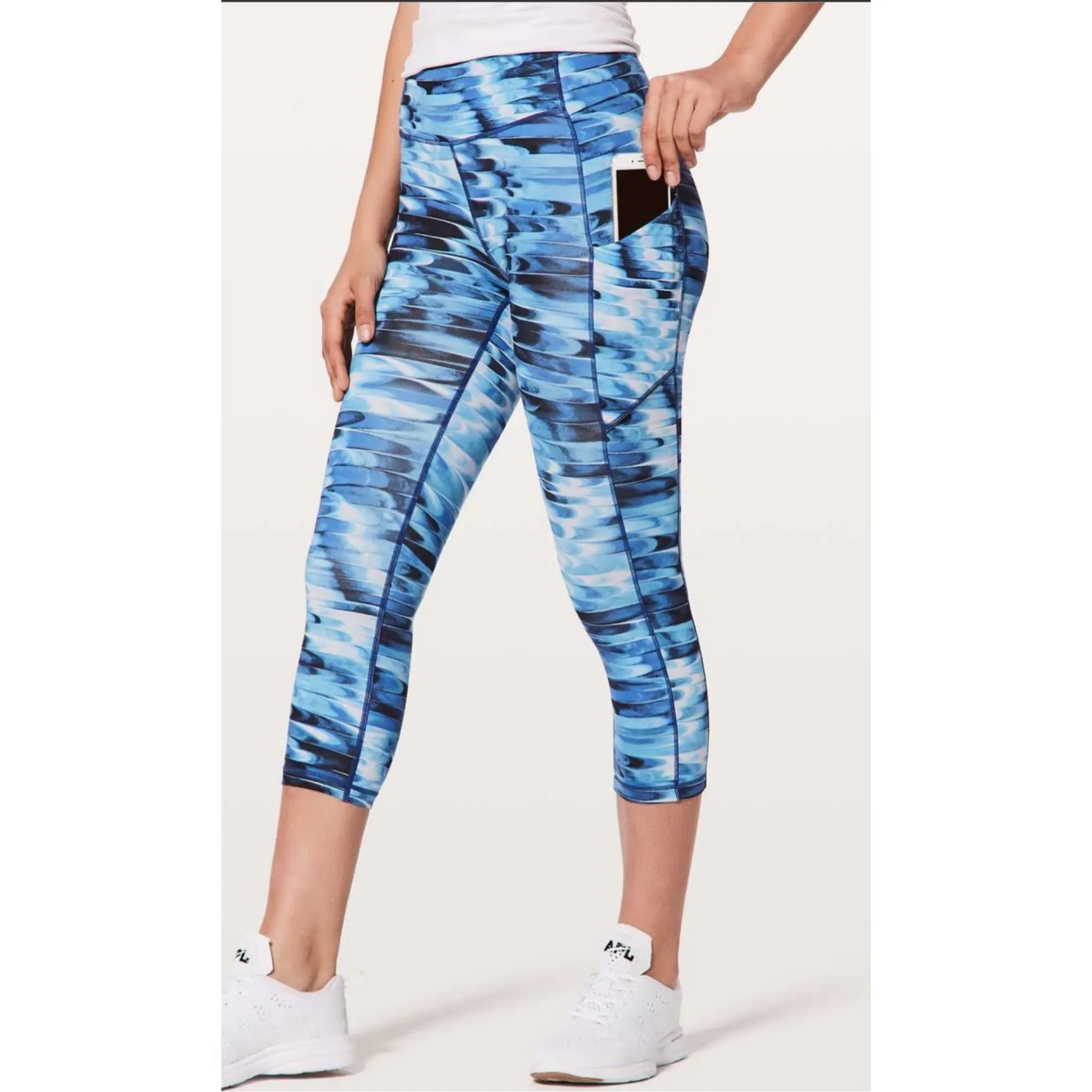 Lululemon Speed Up Crop Legging‎ 21" Tidal Multi Size 6 - Image 3