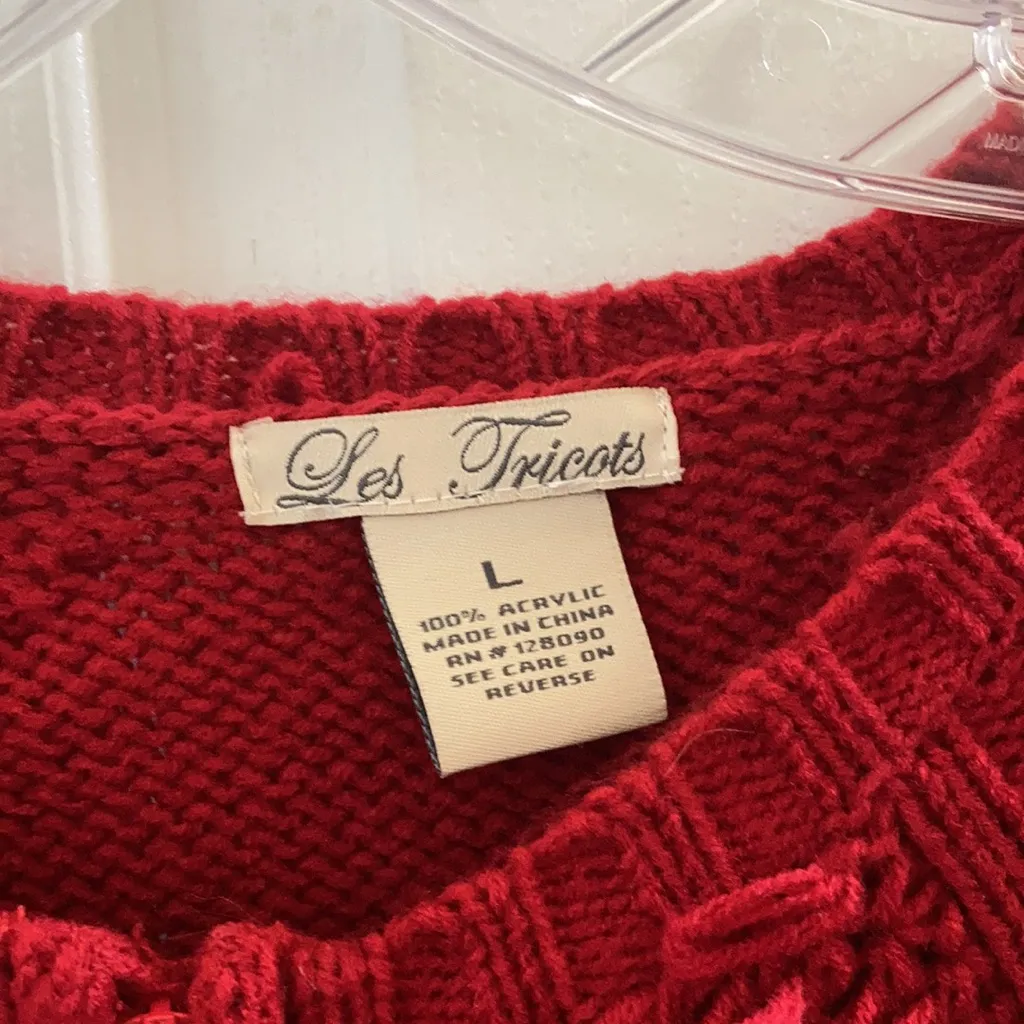 FINAL MARKDOWN SEND OFFERS Les tricot zip front sweater large Red - Image 3