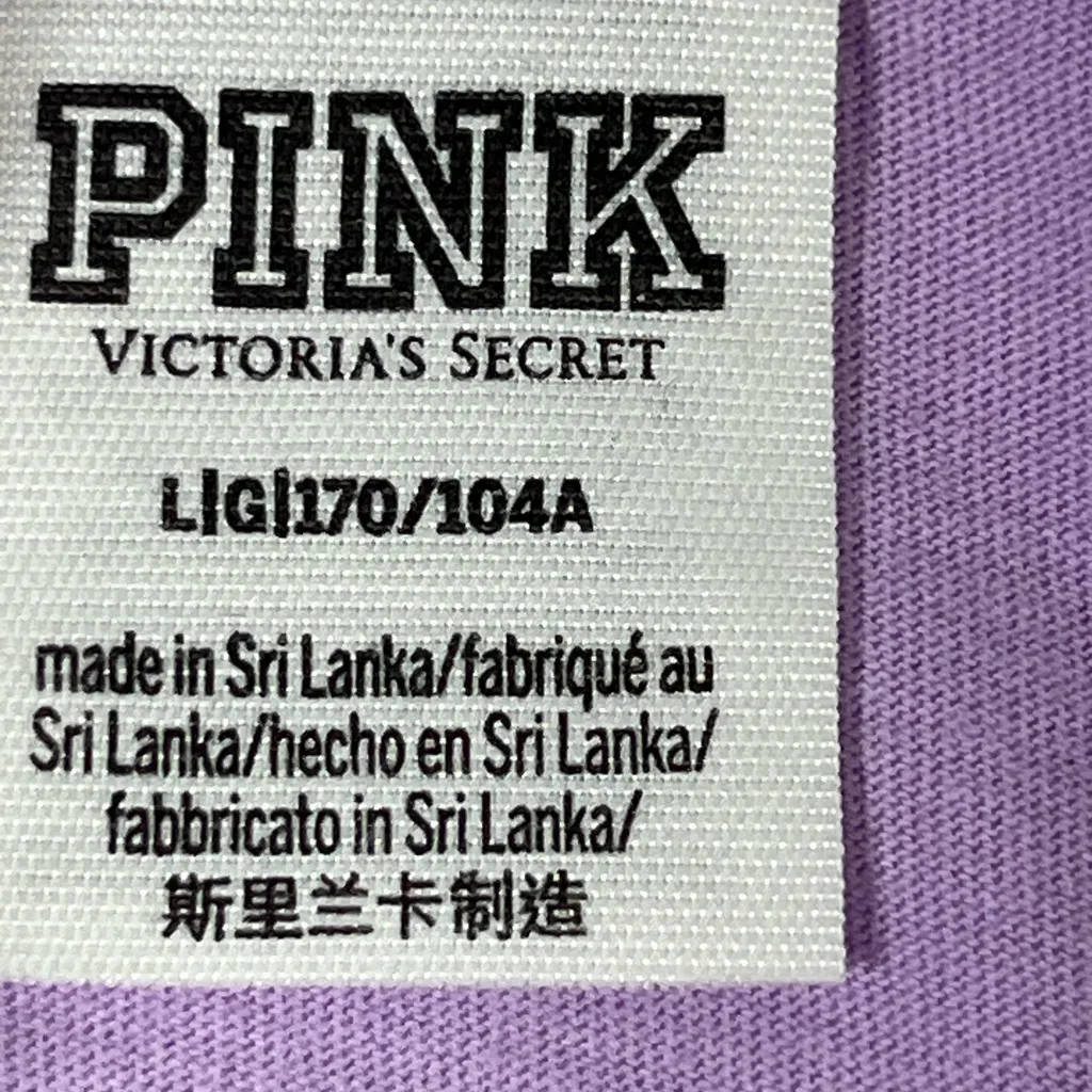 PINK Victoria's Secret Rhinestone T-Shirt Women’s Lavender LG PREOWNED A93 - Image 6