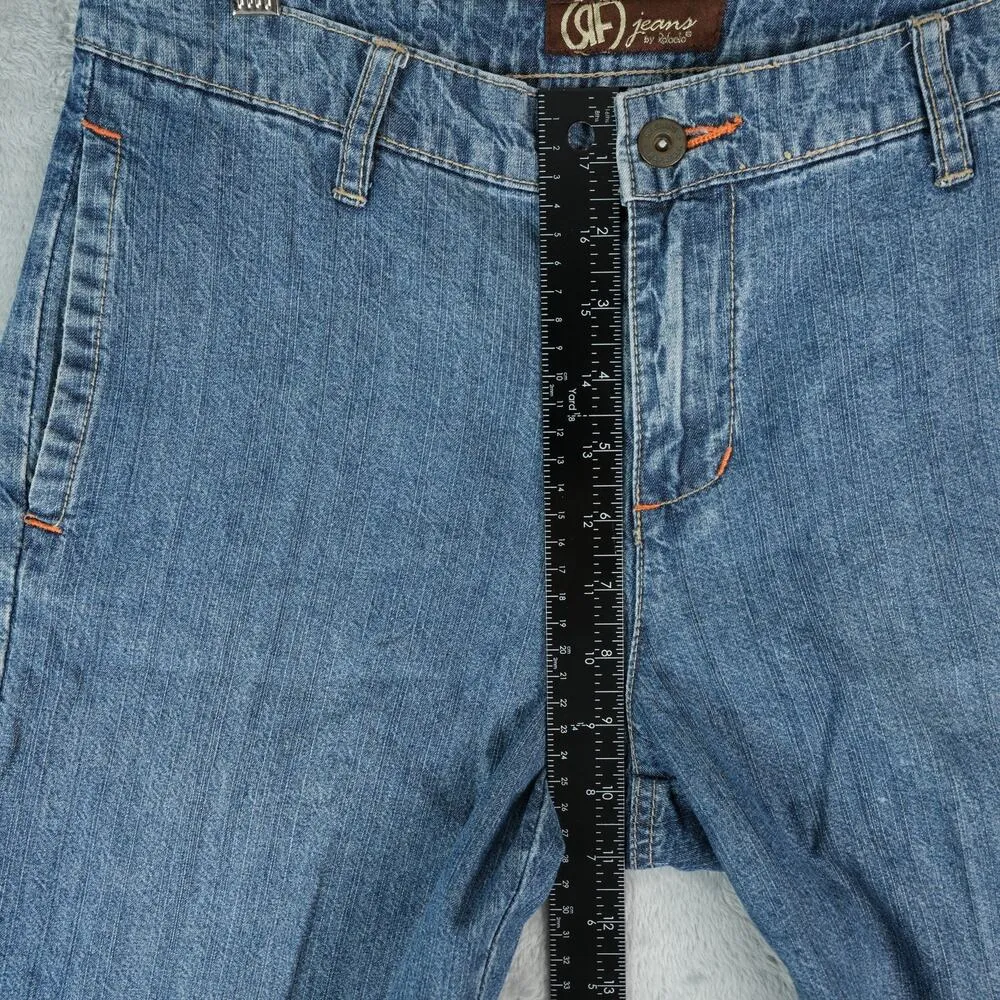 RF by Rafaella Denim Jean Shorts Womens 8P Petite 30x12 Mid Rise Flap Pockets Blue - Image 9