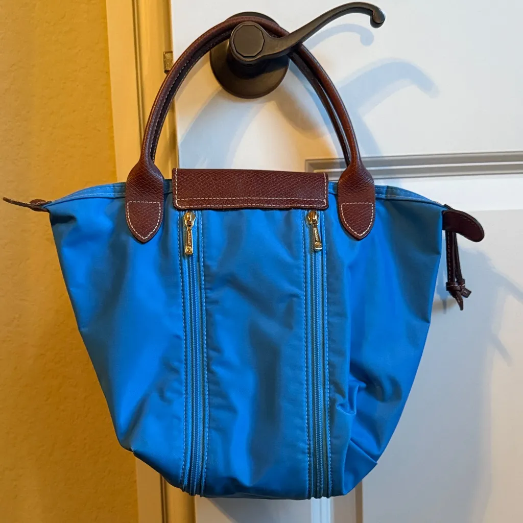 Longchamp‎ extendable Blue Tote Bag vintage - Image 3