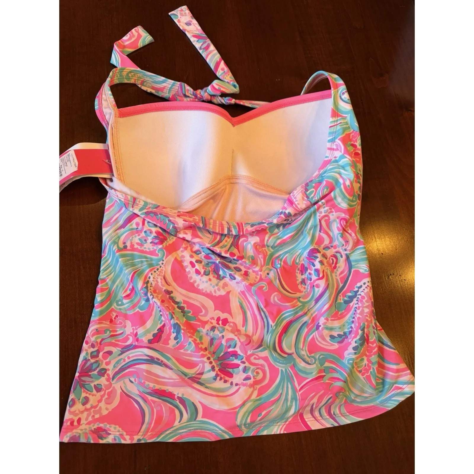 Lilly Pulitzer Pink Multi Jimmi Tankini Swim Top Caleh Skirted Bikini Bottom 12 - Image 8