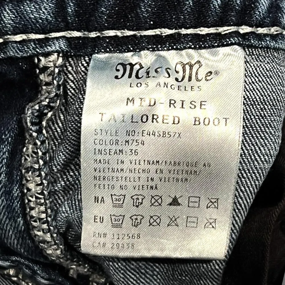 ★ Miss Me Signature Taylored Boot Cut Rhinestone - Studded Design Denim Jeans ★ - Image 8