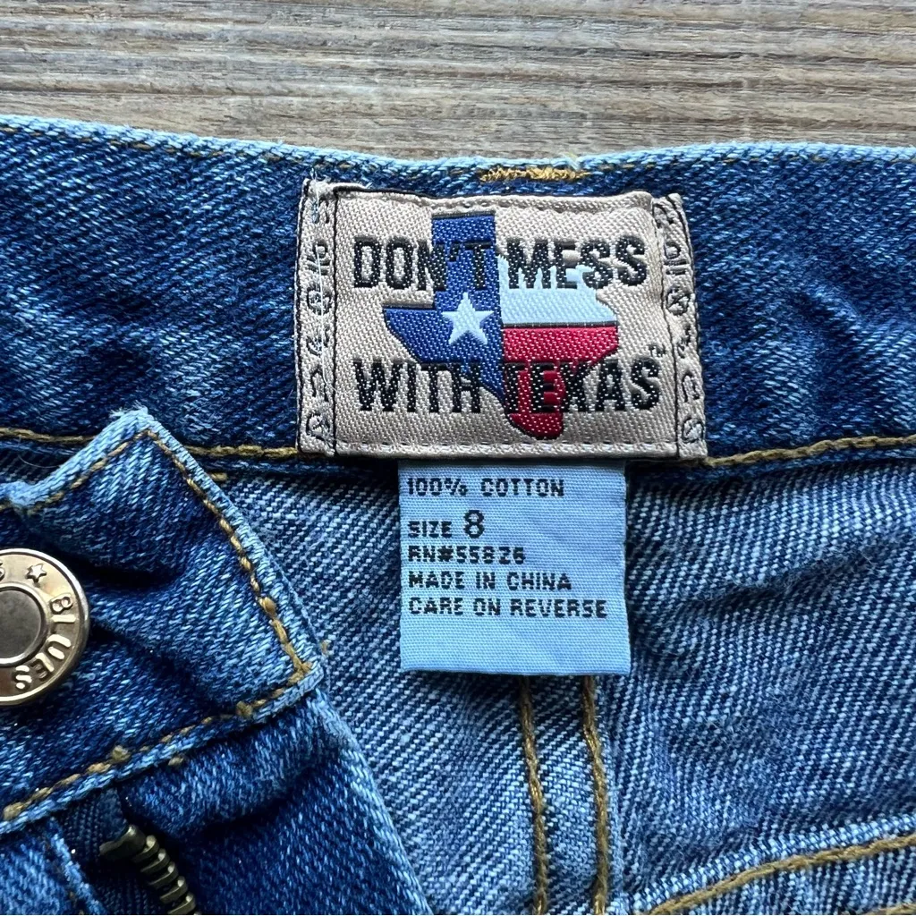 Dont Mess With Texas Womens Straight Leg Denim Jeans Glitter Size 8 Blue - Image 8