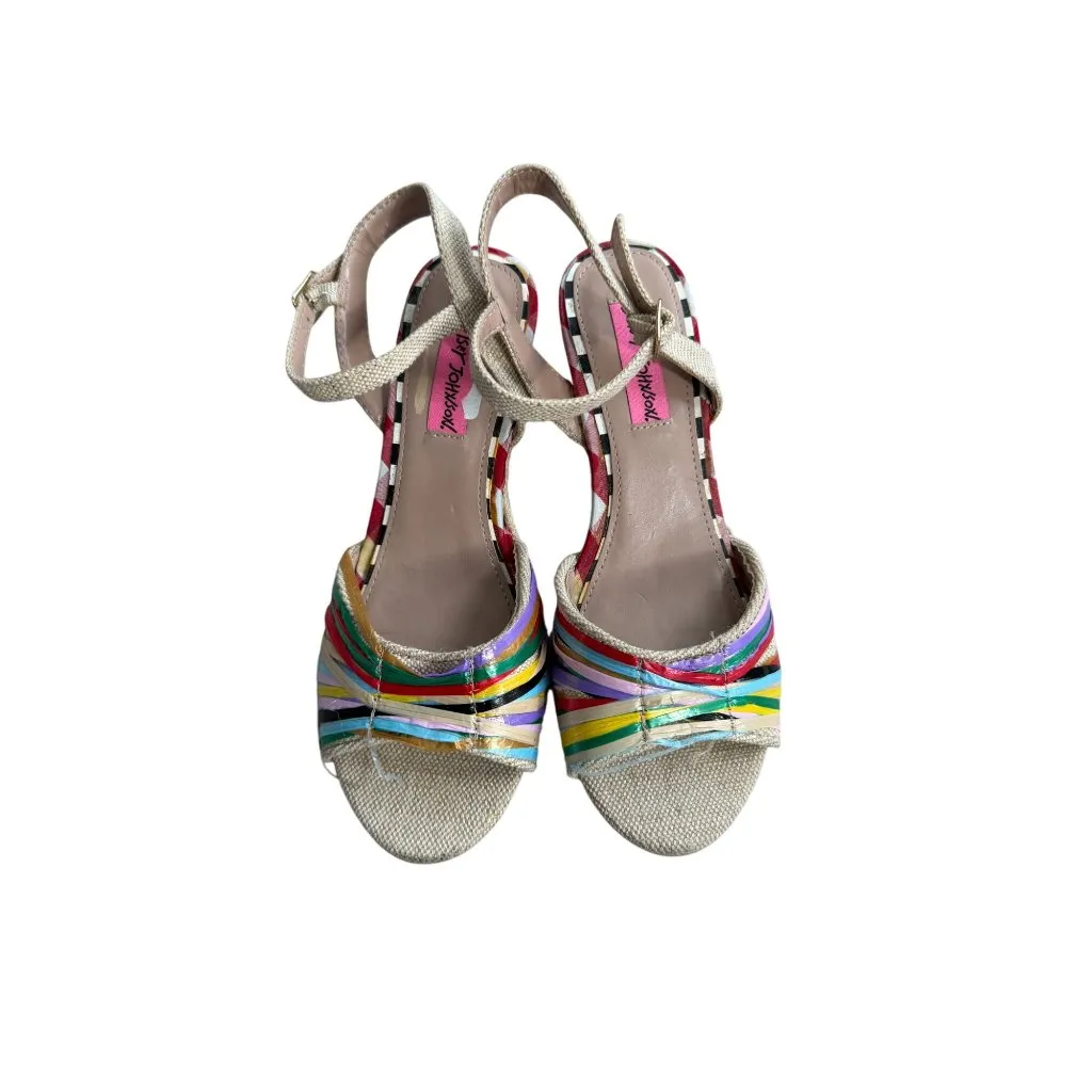 BETSEY JOHNSON Lizzie Multicolor Espadrilles Wedges Size 6 - Image 2