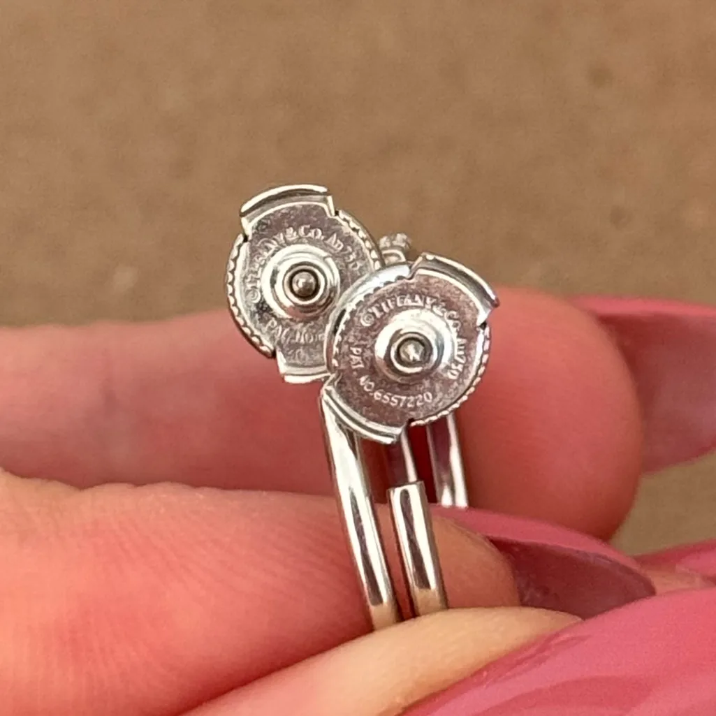 Tiffany 18K White Gold Metro Hoop Earrings - Image 9