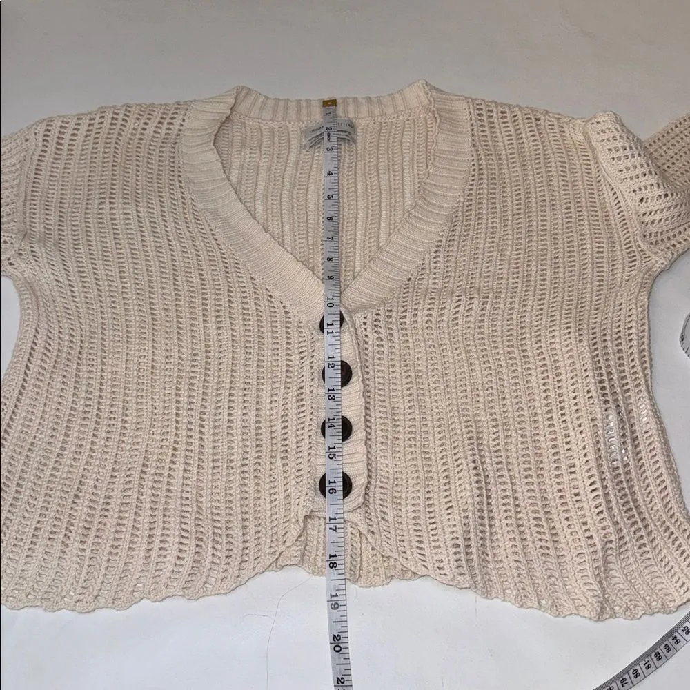 Urban Outfitters V-Neck Cardigan Sweater with Distressed Sleeves, Size Small - Image 4