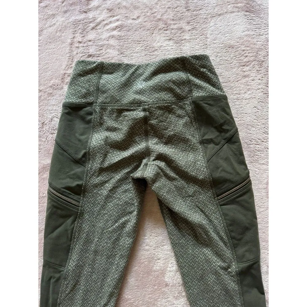 Athleta‎ Womens Olive Green Criss Cross Drifter Tights size 2Xsmall - Image 5