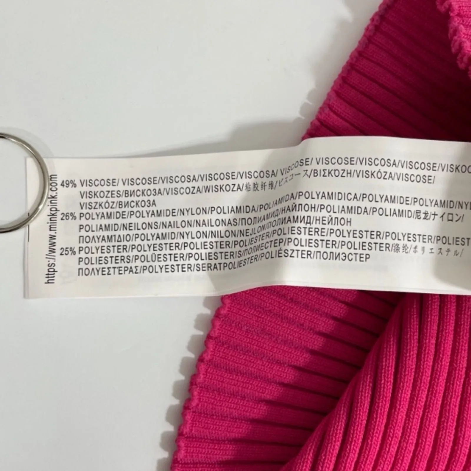 NWT MINKPINK Alba Midi Dress Size M PINK‎ Ribbed Knit Long Sleeve Cut Out Back - Image 6