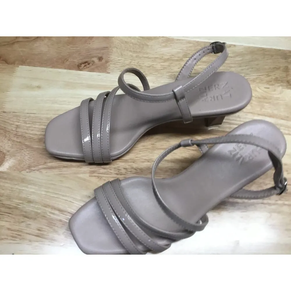 Naturalizer Galaxy Women 8.5 M Gray Patent Leather Open Toe Strappy Dress Sandal - Image 5