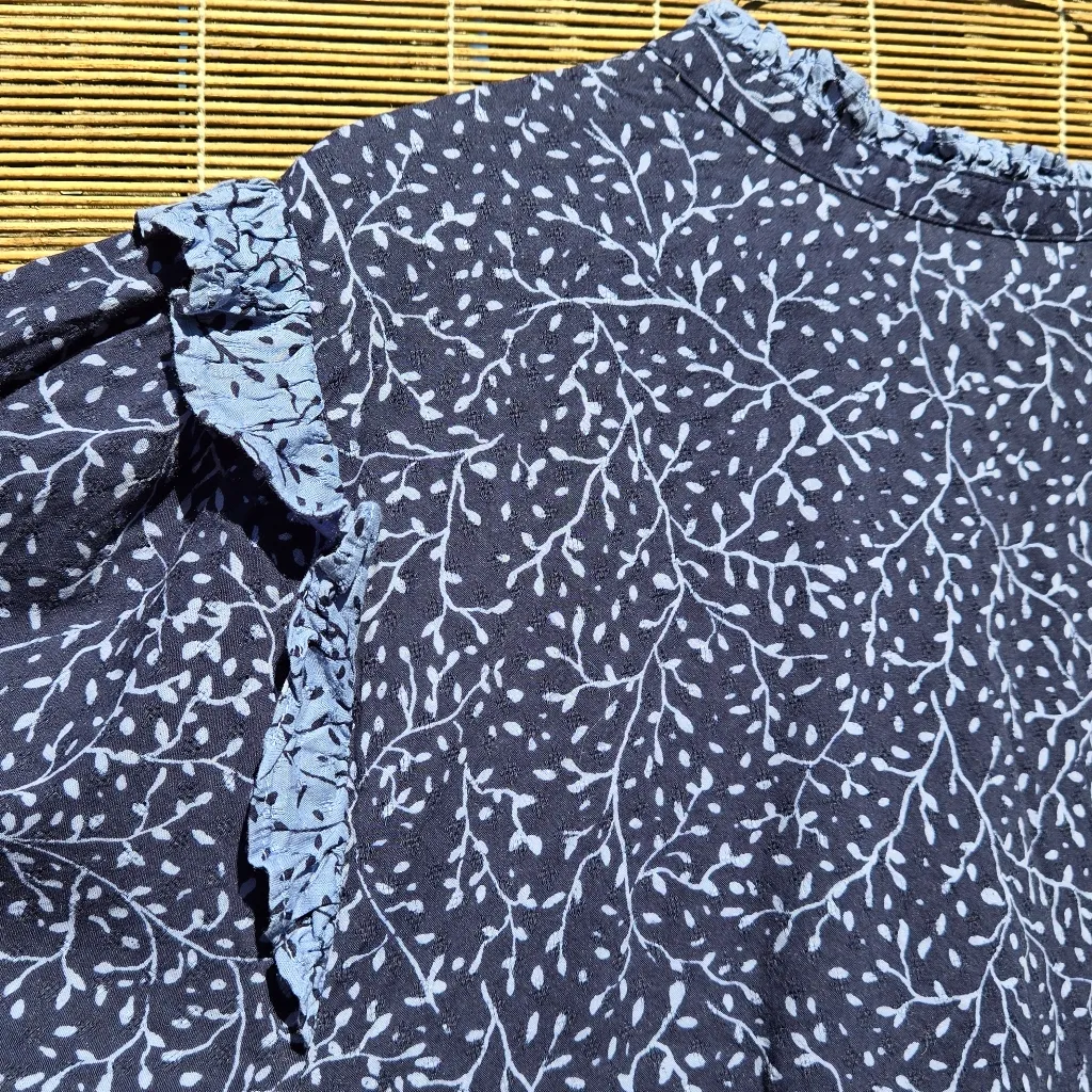 NEW Universal Thread Blue Balloon Long Sleeve Ruffle Cotton Blend Dress XXL - Image 13