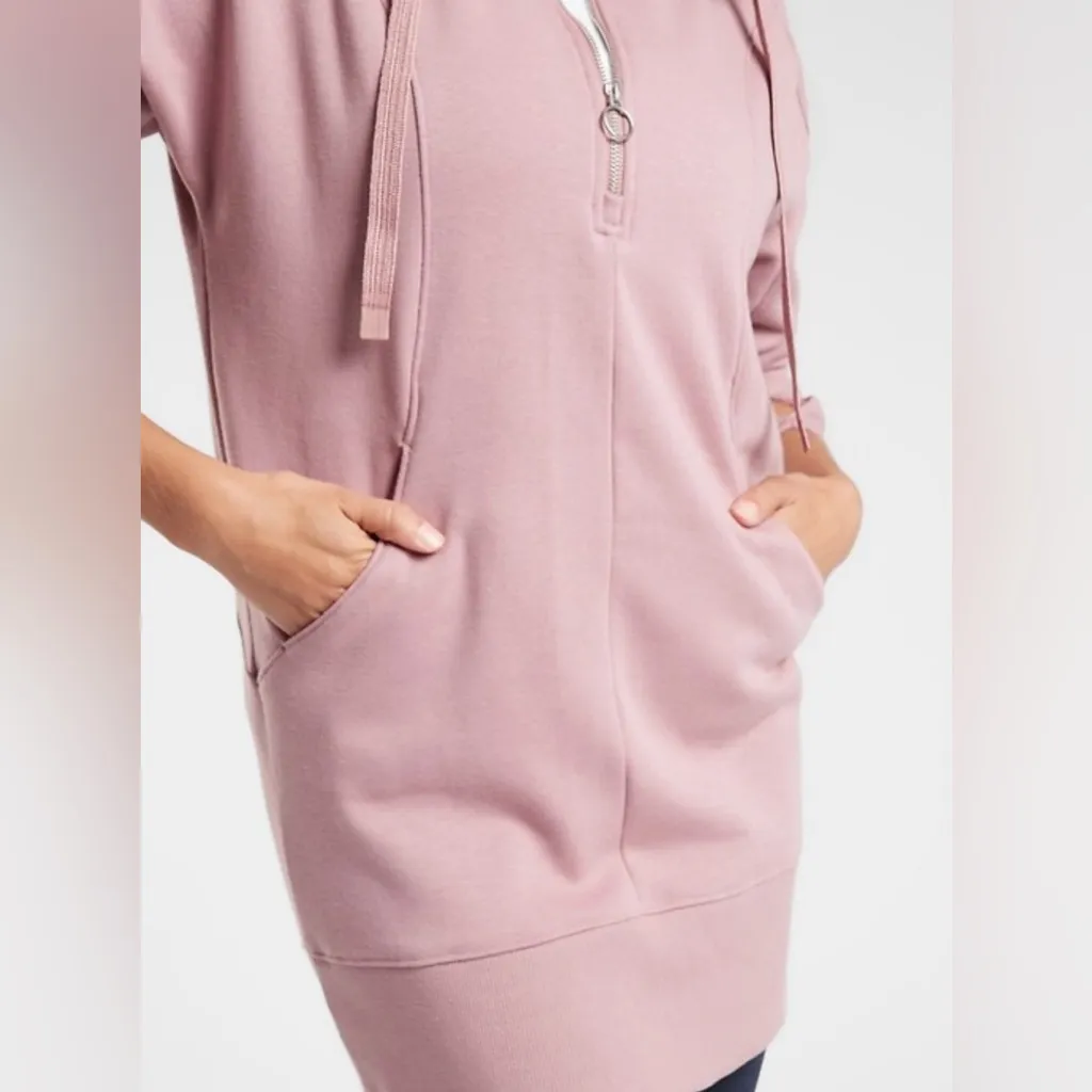 Athleta Cozy Karma 1/4 Zip Dress size XS/S in color Mauve - Image 5