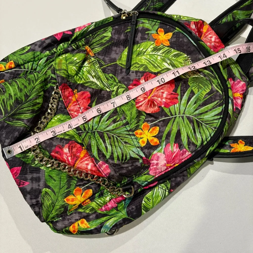 Victorias Secret Tropical Floral Print Backpack With Chain Detail - Image 4