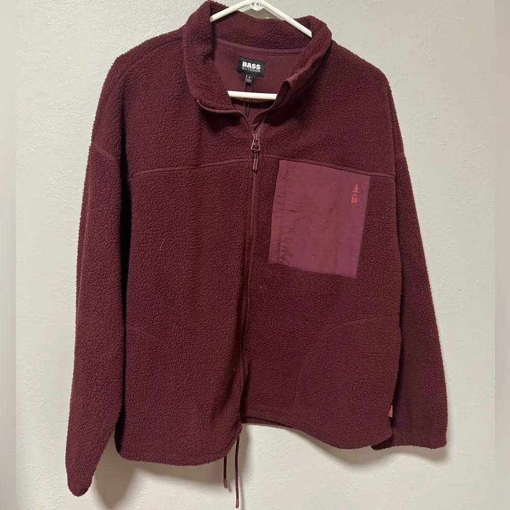 Bass Outdoor NEW Maroon Zip Up Fleece Sherpa - Image 6