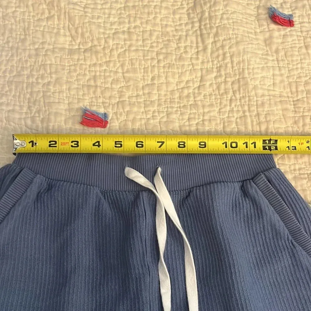 Aerie Blue Ribbed Sweat Shorts Size xs - Image 4