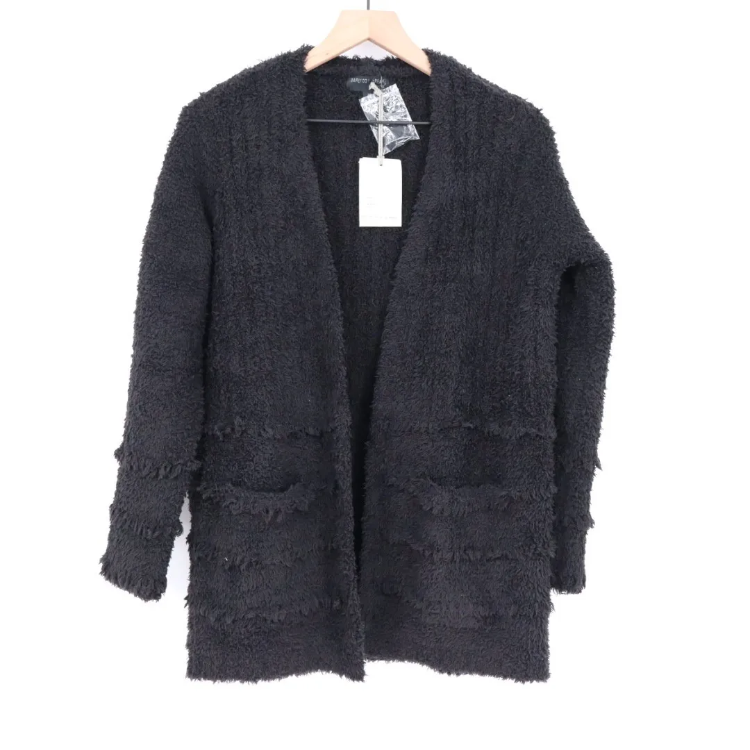 Barefoot Dreams CozyChic Boardwalk Cardigan Black XS Cozy Knit - Image 7