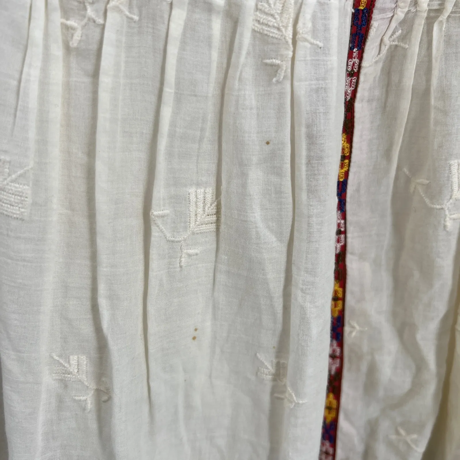 Joie Mini Dress Cream Embroidered Pleated Boho Festival Style Embroidered XS - Image 4