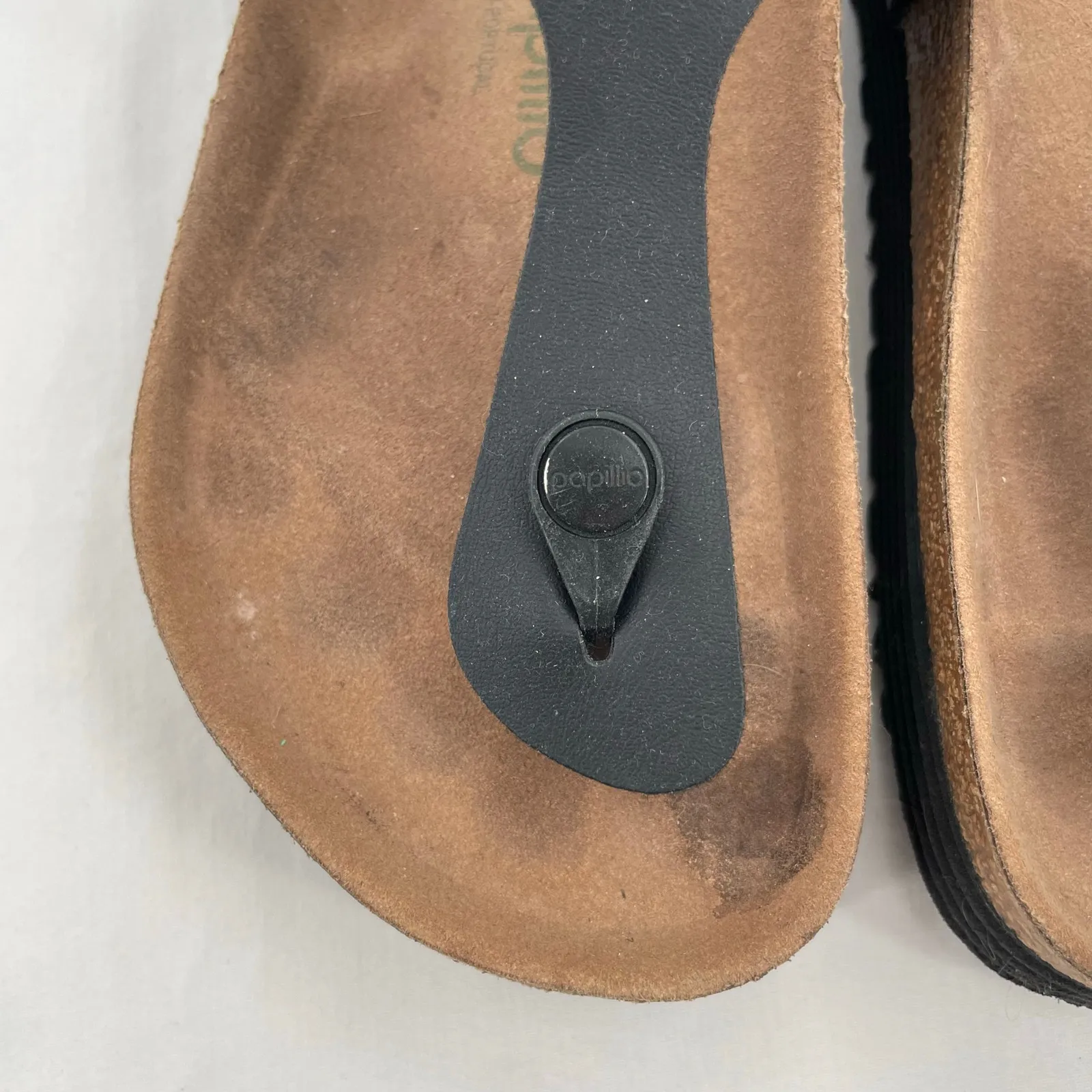 Birkenstock Gizeh Black Platform Thong Sandals Vegan Leather Papillio Size 38 - Image 10