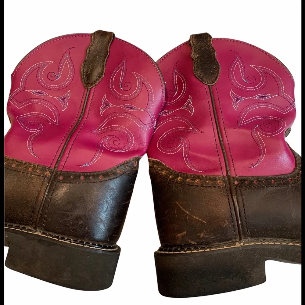 Justin Gypsy Western Boots, Brown and Fuchsia - Image 8