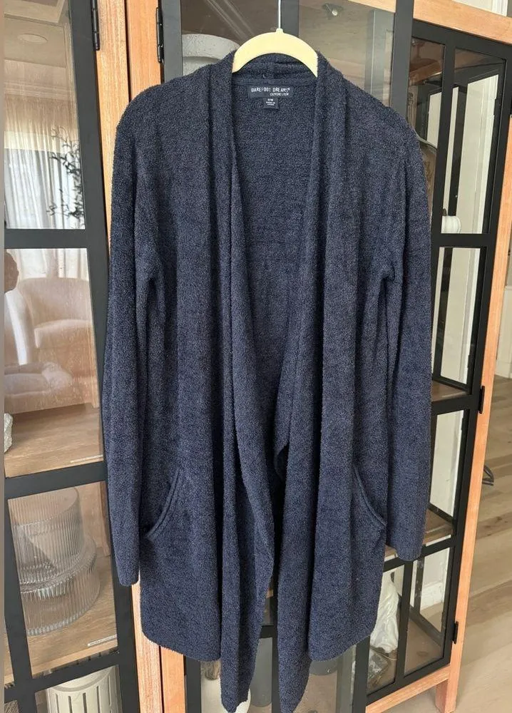 Barefoot Dreams Cozychic Lite Island Wrap Cardigan navy Indigo Sweater blanket - Image 9