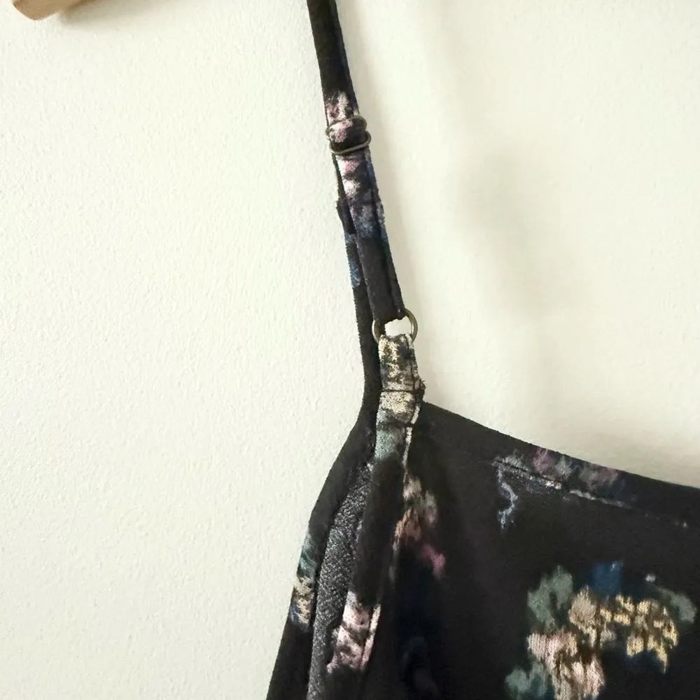 Mason & Belle Lace Edge Camisole in Black and Pink Floral Size L - Image 6