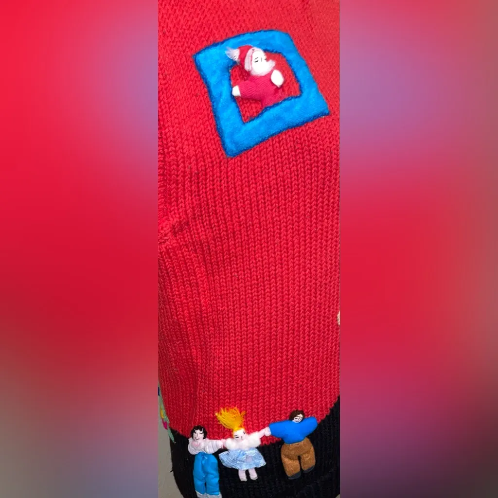 Vanari Vintage Women’s Size L Christmas Tree Red/Green Red/Green Sweater Red Size M - Image 4