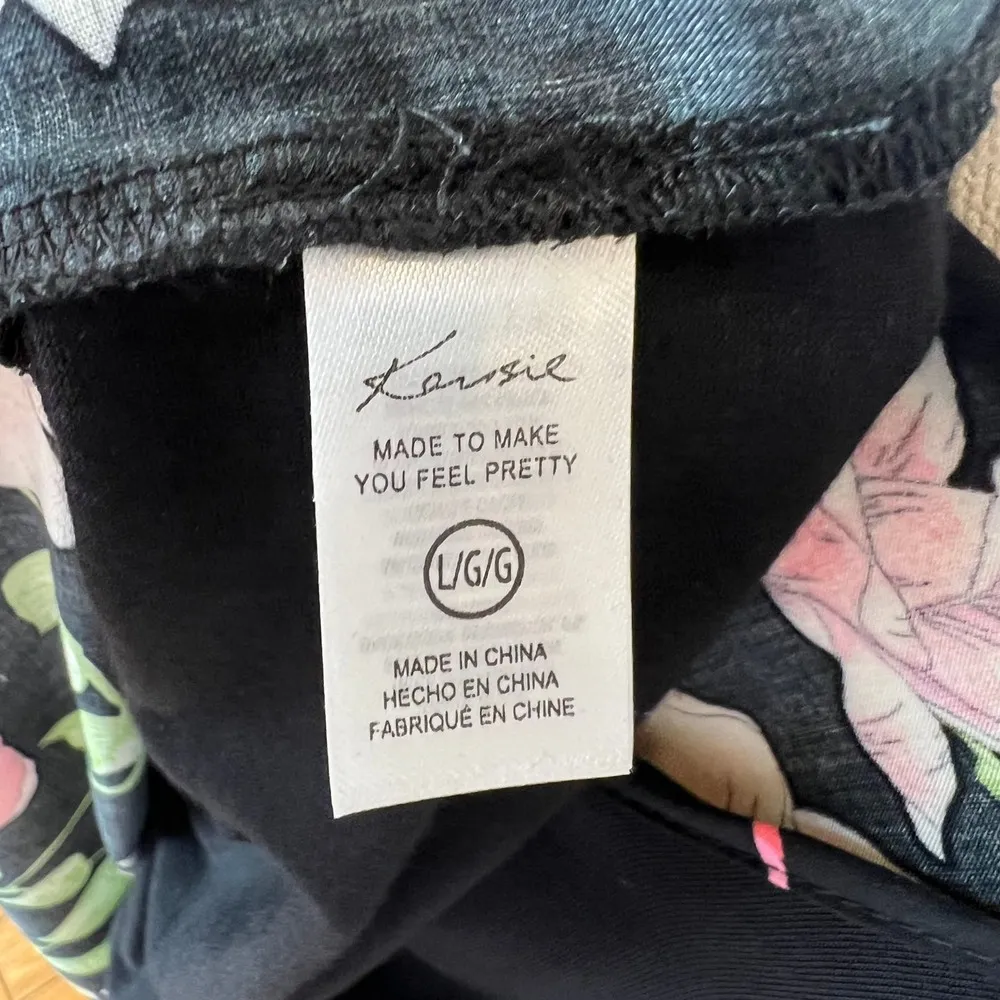 NWT Kensie Tank Pajama Sleepwear Top Floral Black Pink Size Large‎ - Image 6