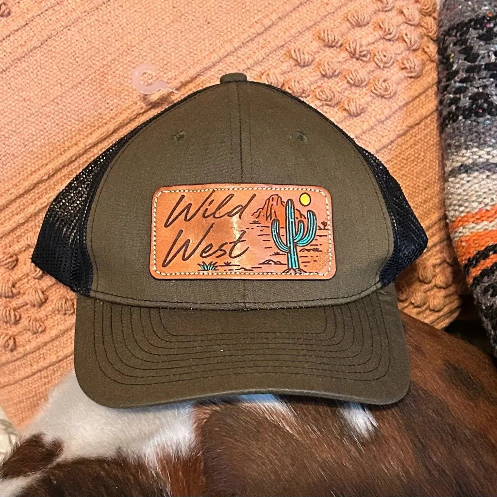 NWT..Wild West Cactus Patch Trucker Hat Brown - Image 3