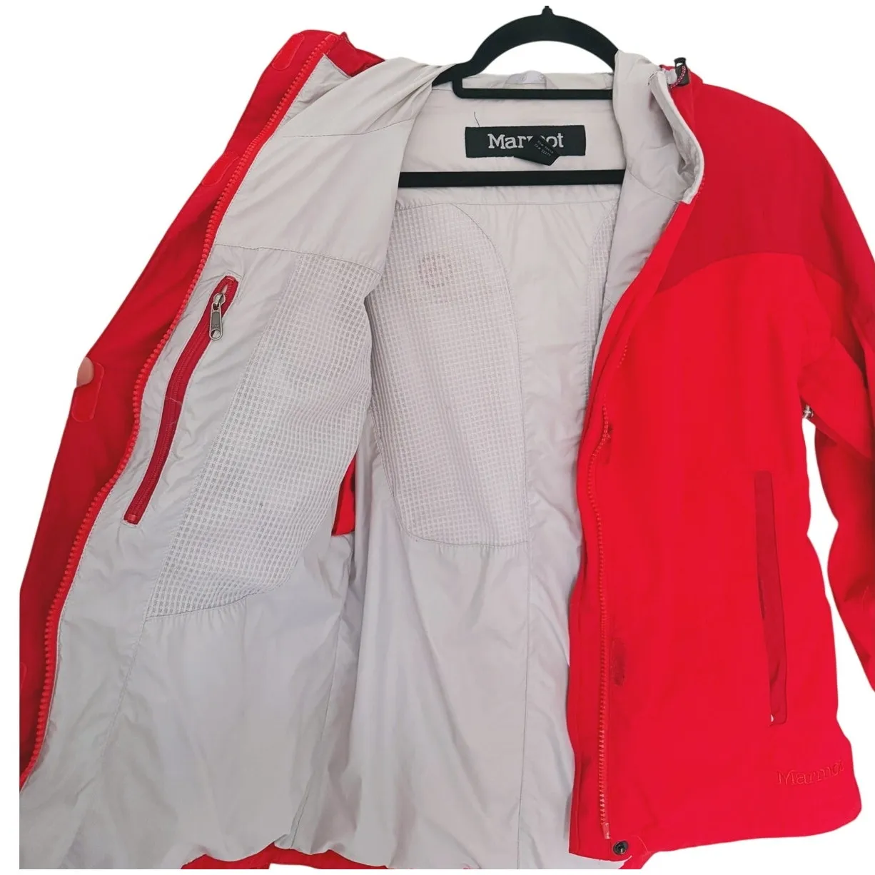 Marmot Womens Gorpcore PreCip Eco Shell Rain Jacket S Red Lightweight Outdoor - Image 8