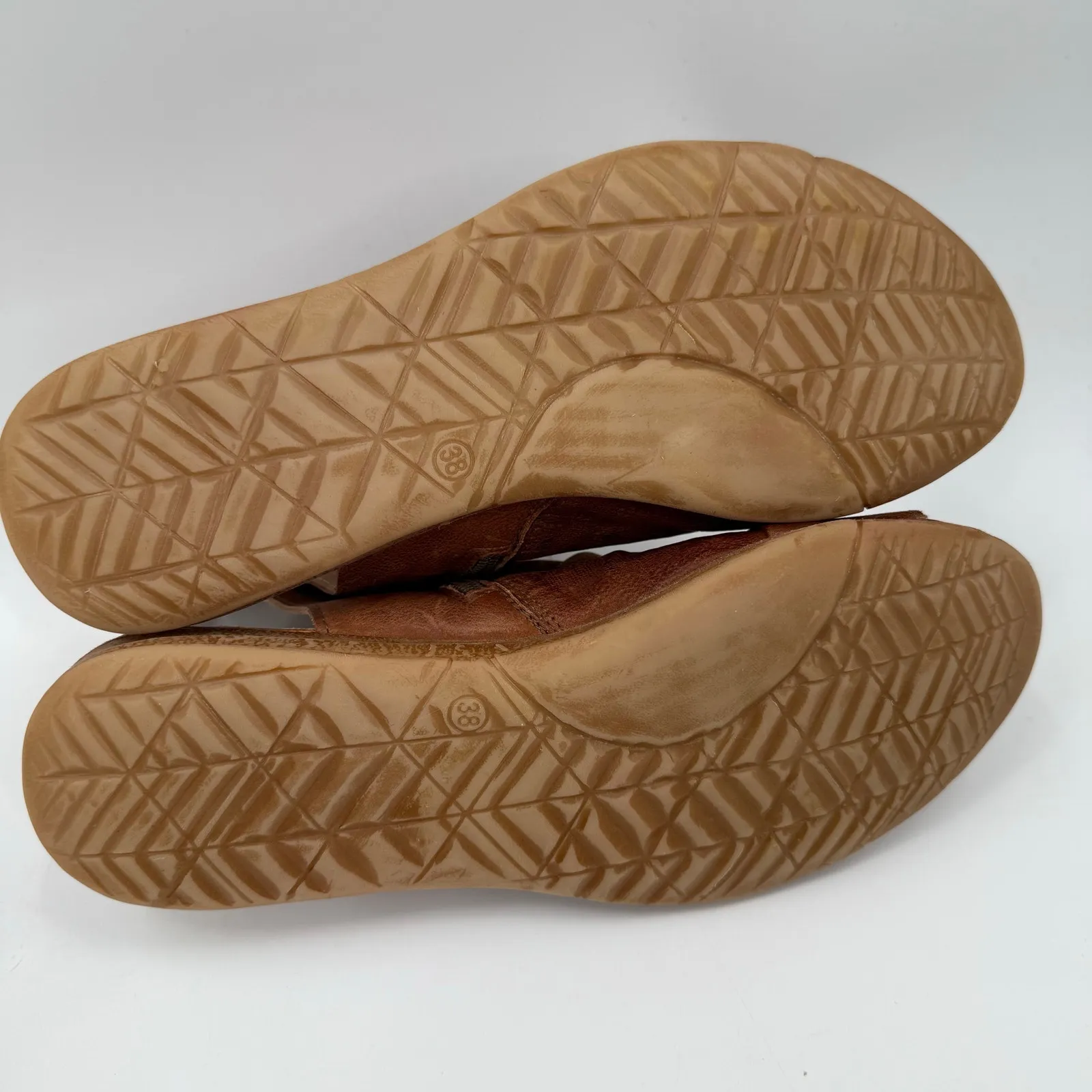 Miz Mooz Flaire Sandals Size 38 *WIDE* (US 7.5-8) Leather Ruched Brandy Zipper - Image 15