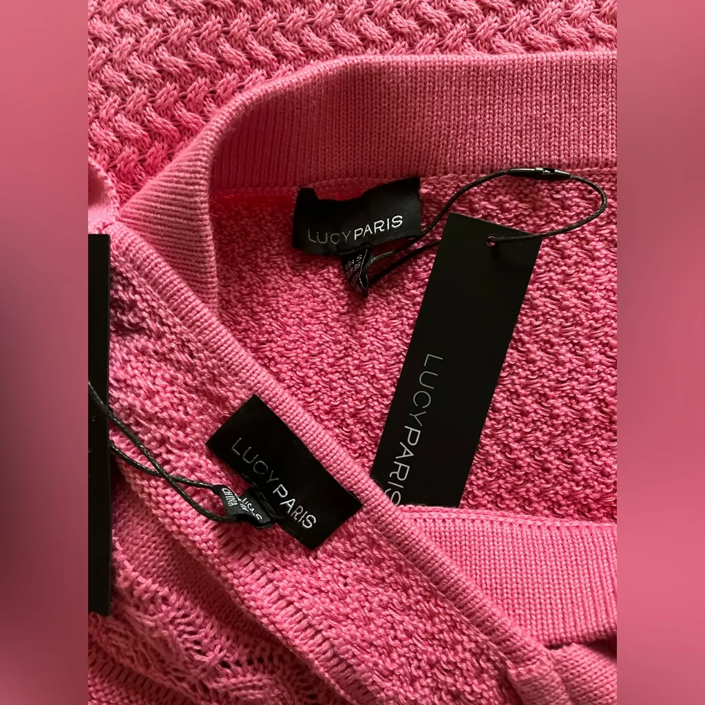 Lucy Paris Square Neck Sleeveless Crochet Sweater Tank With Matching Skirt Set - Image 5